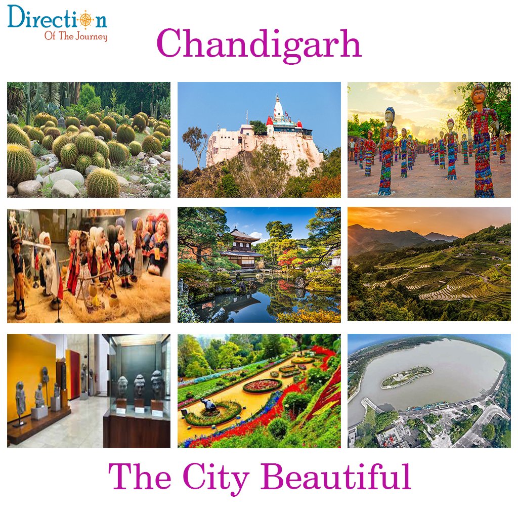 Aerial view of planned Chandigarh city with green sectors and modern architecture