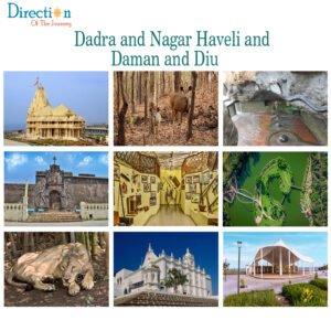 Scenic view of Dadra and Nagar Haveli and Daman and Diu with beach heritage and greenery