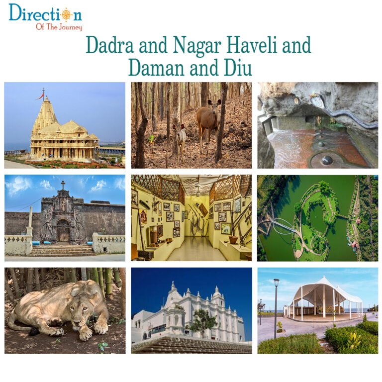 Scenic view of Dadra and Nagar Haveli and Daman and Diu with beach heritage and greenery