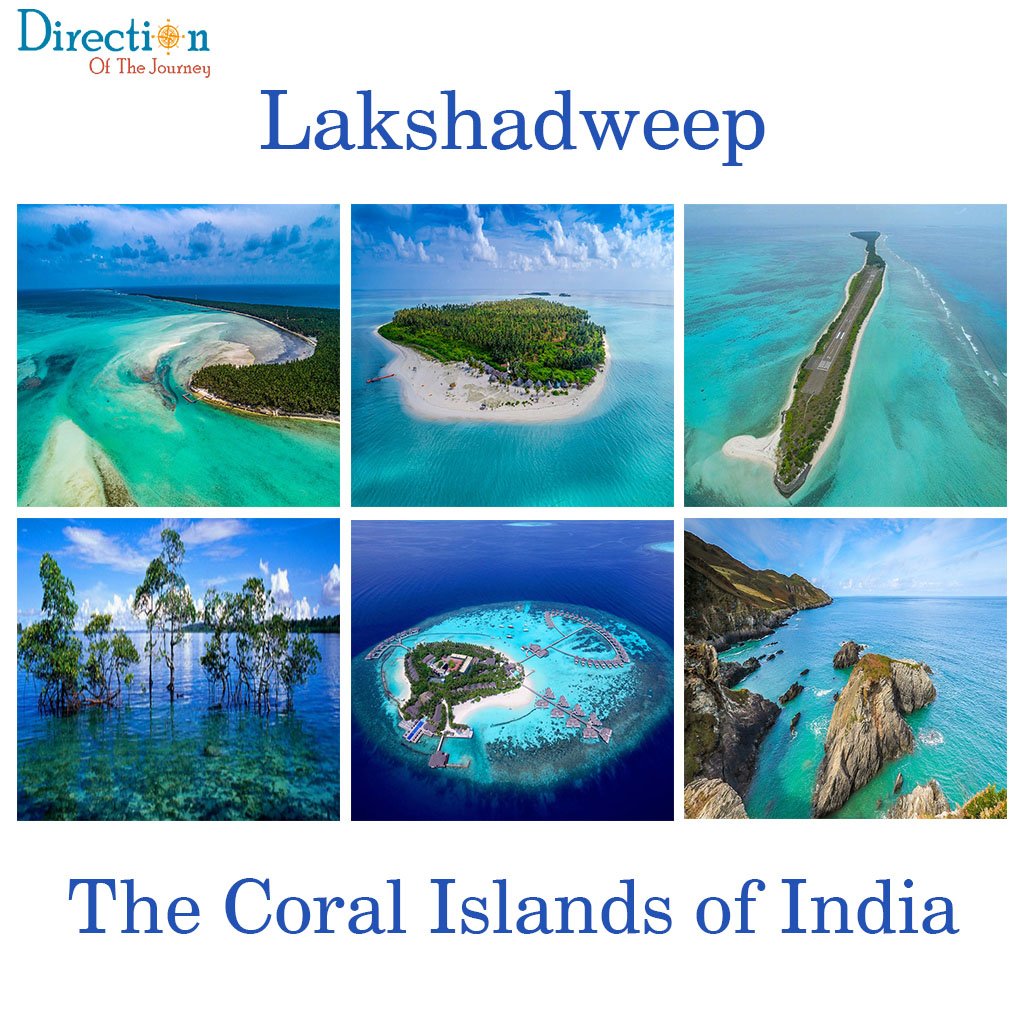 Aerial view of turquoise lagoon and white sand beach in Lakshadweep