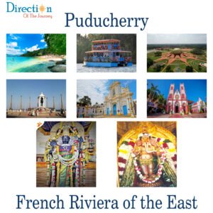French colonial streets and colorful heritage buildings in White Town, Puducherry, showcasing the city's unique Indo-French architecture.