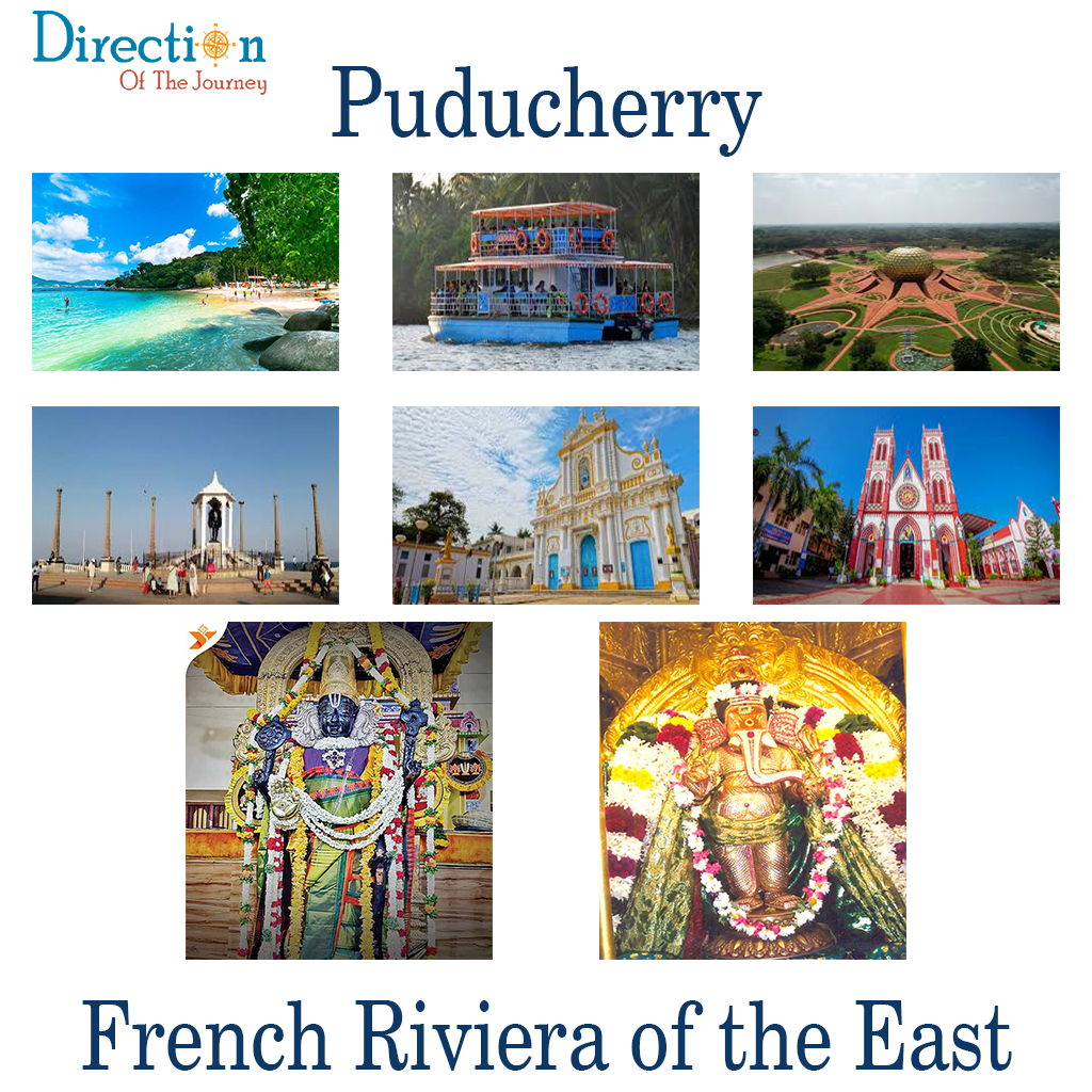 French colonial streets and colorful heritage buildings in White Town, Puducherry, showcasing the city's unique Indo-French architecture.